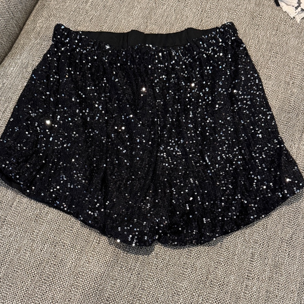 Black Sequin Women's Shorts